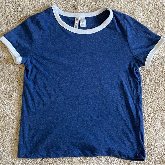 Blue H&M Ringer Tee | Small - Picture 1 of 3